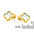 Clover Stud Earrings with Tinted Blue Chalcedony, in gold plated 925 Silver