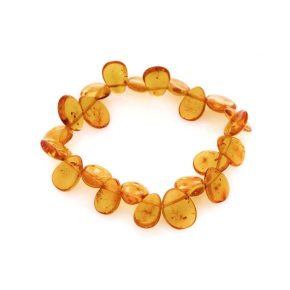 Natural drop cognac Baltic amber bracelet, 22 cm