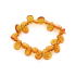 Pulseira de âmbar báltico cognac gota natural, 22 cm