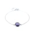 Pulsera de amatista violeta redonda natural, en plata rodiada 925, 17-19 cm