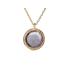 Collar de amatista violeta redonda natural, en plata dorada 925, 42+3 cm