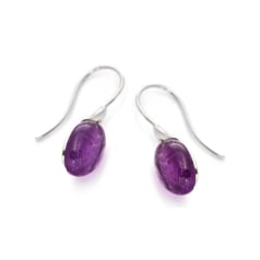 Oval purple amethyst dangle...