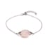 Bracelet avec quartz rose ovale naturel, en argent rhodié 925