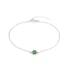 Dyed green agate round bracelet, rhodium-plated 925 silver, 17+3 cm