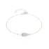 Pulseira de ágata azul oval tingida, em prata rodiada 925, 16+3 cm