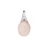 Natural oval rose quartz pendant, rhodium-plated 925 silver, 1.2x2.5 cm
