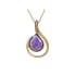 Natural drop purple amethyst pendant, gold-plated 925 silver