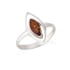 Natural marquise cognac Baltic amber ring, rhodium-plated 925 silver