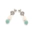 Natural irregular blue amazonite dangle earrings, rhodium-plated 925 silver