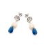 Pendientes largos de cianita multicolor irregular natural, en plata rodiada 925