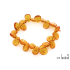 Pulsera de ámbar báltico coñac gota natural, 22 cm