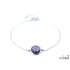 Pulsera de amatista violeta redonda natural, en plata rodiada 925, 17-19 cm