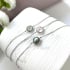 Bracciale in ametista viola tonda naturale, in argento rodiato 925, 17-19 cm