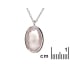 Colier cuarț roz oval natural, argint rodiat 925, 42+3 cm