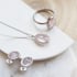 Collier avec quartz rose ovale naturel, en argent rhodié 925, 42+3 cm