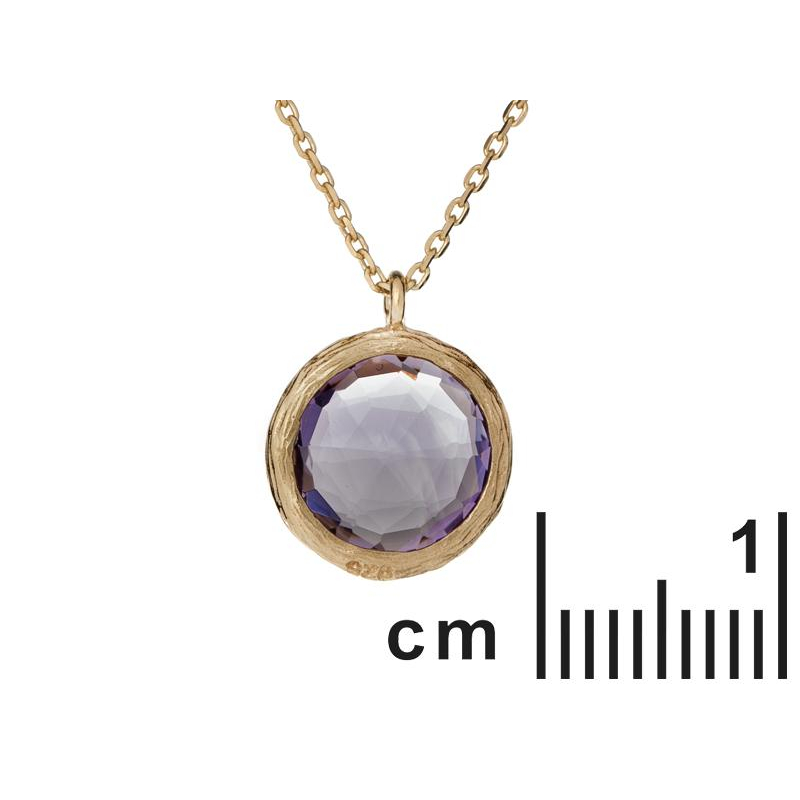 Collana in ametista viola tonda naturale, in argento dorato 925, 42+3 cm — foto 2