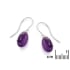 Boucles d'oreilles pendantes avec améthyste violette ovale, argent rhodié 925