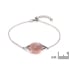 Bracelet avec quartz rose ovale naturel, en argent rhodié 925