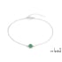 Brățară rotund agat verde vopsit, argint rodiat 925, 17+3 cm