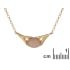 Collier avec quartz rose ovale naturel, en argent doré 925, 40+3 cm