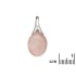 Natural oval rose quartz pendant, rhodium-plated 925 silver, 1.2x2.5 cm