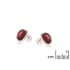 Natural oval red garnet stud earrings, rhodium-plated 925 silver, 8x10 mm