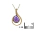 Natural drop purple amethyst pendant, gold-plated 925 silver