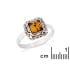 Natural cognac Baltic amber square ring, oxidized 925 silver, 1x1 cm