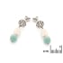 Boucles d'oreilles pendantes avec amazonite bleue irrégulière, argent rhodié 925
