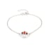 Round cognac amber tree of life bracelet, rhodium-plated 925 silver, 16+3 cm