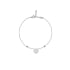 Pulseira de pedra da lua branca redonda natural, em prata rodiada 925, 16+3 cm