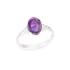Natural irregular purple amethyst ring, rhodium-plated 925 silver