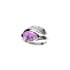 Amethystring violett Tropfen natur, 925 Silber rhodiniert, 2x1,2 cm