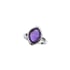 Natural marquise purple amethyst ring, rhodium-plated 925 silver