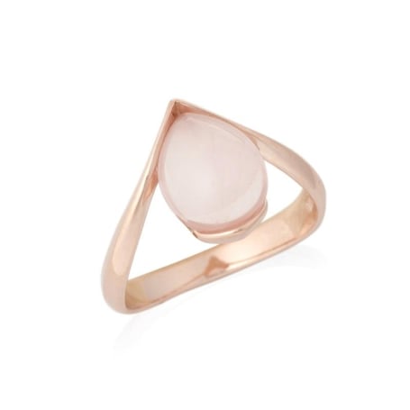 ROSE QUARTZ RING GOLD-PLATED SILVER 925/1000