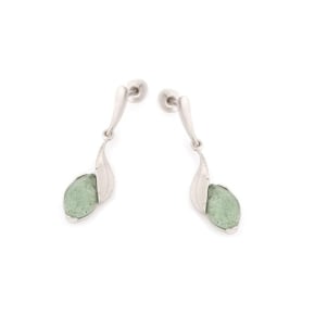 Natural quartz earrings, rhodium-plated 925 silver