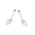 Natural rose quartz earrings, rhodium-plated 925 silver