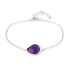 Amethistarmband paars druppel natuurlijk, gerhodineerd 925 zilver