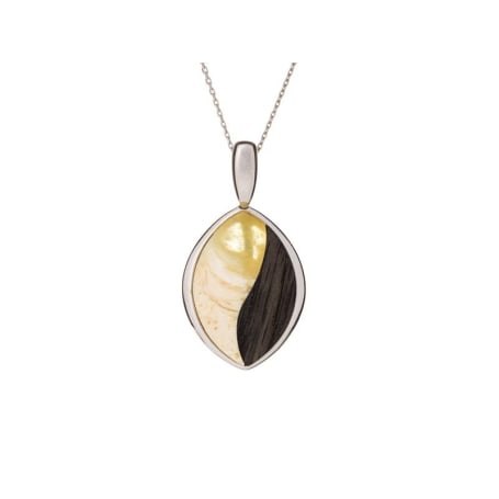 Pendentif avec ambre multicolore irrégulier de la Baltique, argent rhodié 925