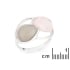Natural drop rose quartz ring with agate, rhodium-plated 925 silver, 2x1.5 cm
