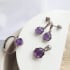 Amethystring violett unregelmäßig natur, 925 Silber rhodiniert