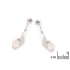 Natural rose quartz earrings, rhodium-plated 925 silver