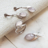 Natural rose quartz earrings, rhodium-plated 925 silver