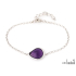 Brățară ametist violet picătură natural, argint rodiat 925
