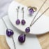 Natural drop purple amethyst bracelet, rhodium-plated 925 silver