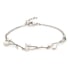 Bracciale con opale bianco, in argento 925 rodiato, lunghezza 18+1 cm
