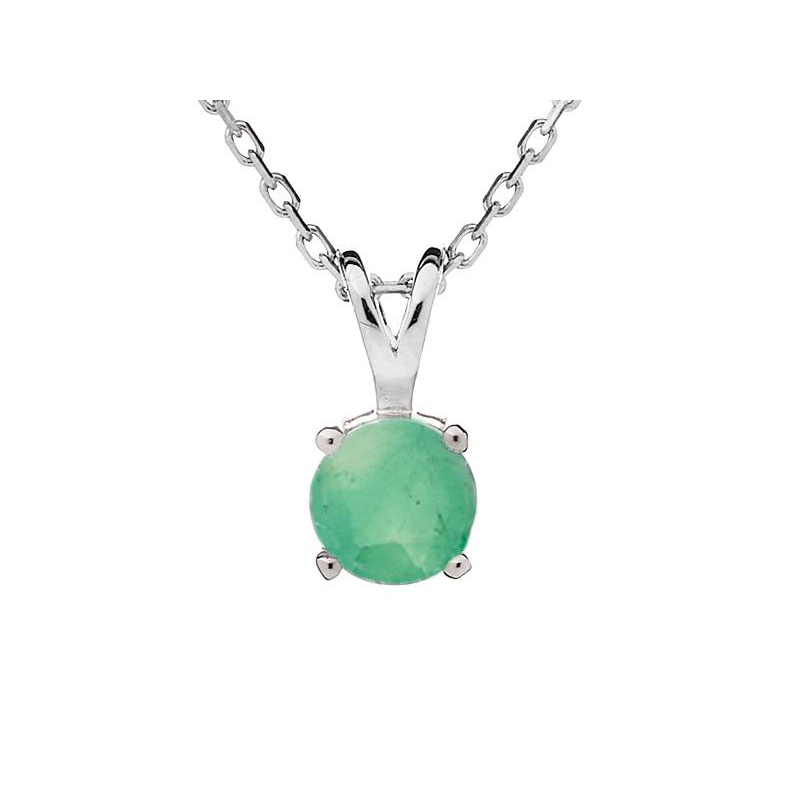 Pandantiv rotund cu aventurin verde natural rotund, din argint 925 placat cu rodiu