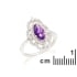Anillo con amatista ovalada y óxido de circonio, en plata 925 rodiada