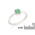 Bague ronde avec aventurine verte naturelle, en argent rhodié 925