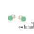 Round earrings with natural green aventurine, in 925 rhodium silver